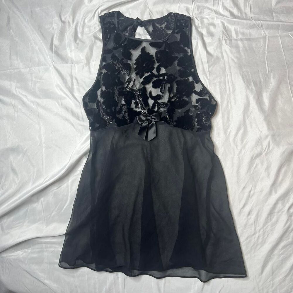 Vintage California Dynasty High Neck Black Slip Dress